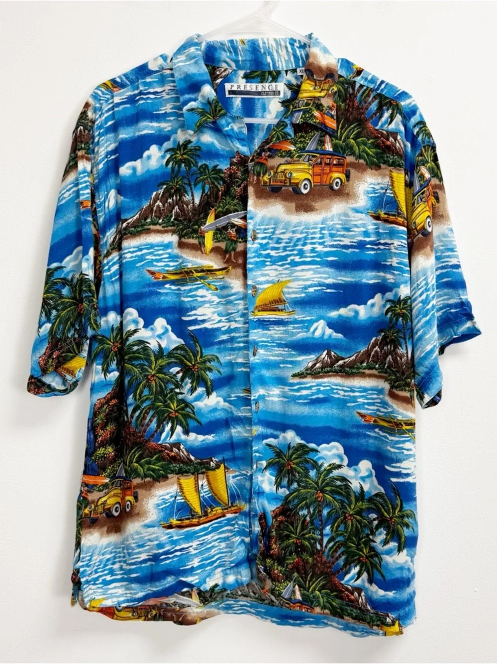 Presence Clothing Co. Shirt Mens XL Hawaiian Button Up Short Sleeve